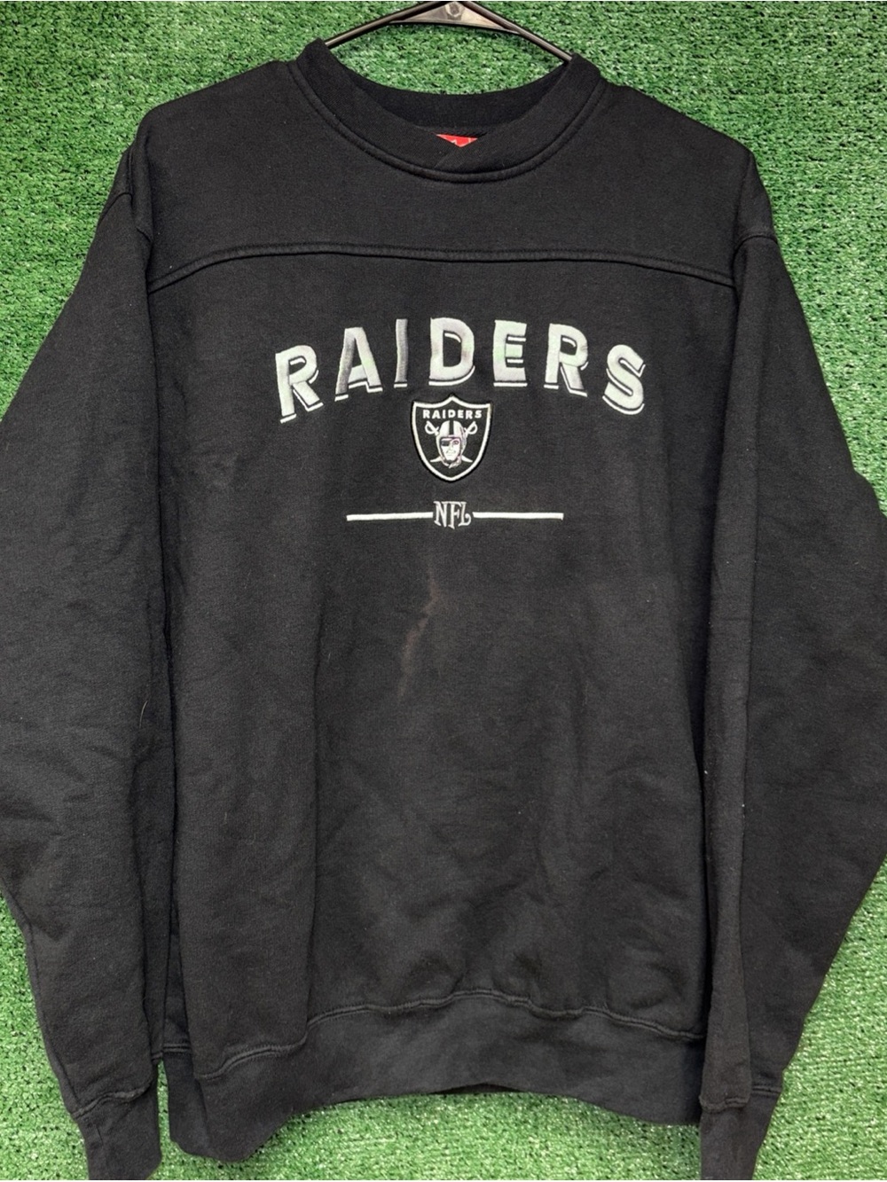 Oakland Raiders Vintage Y2K Black Crewneck Sweatshirt L NFL tag Las Vegas